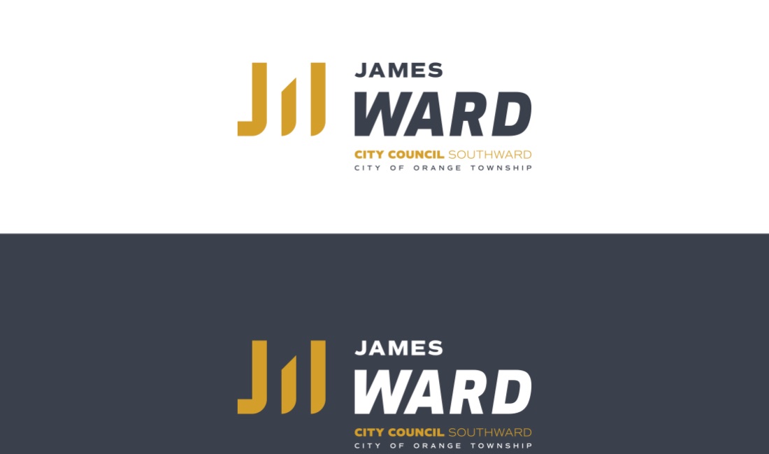 Identity system — primary lockup in light and dark.